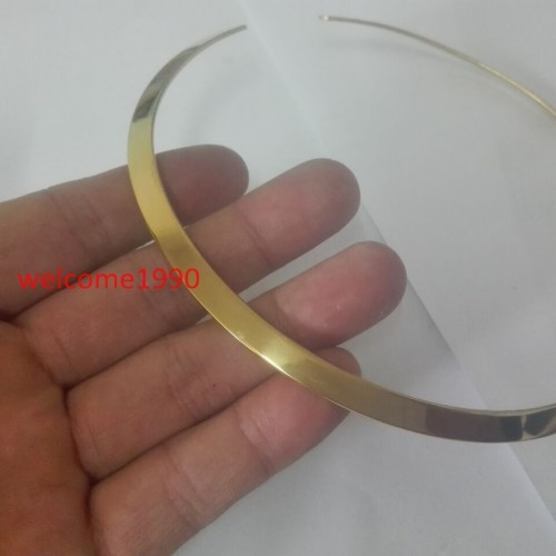 6mm Shiny Polished Stainless Steel Choker Collar Open Cuff Necklace Chain Mens