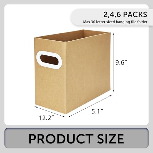 Hanging File Organizer, Cardboard File Folder Letter Size – 2 Packs Brown