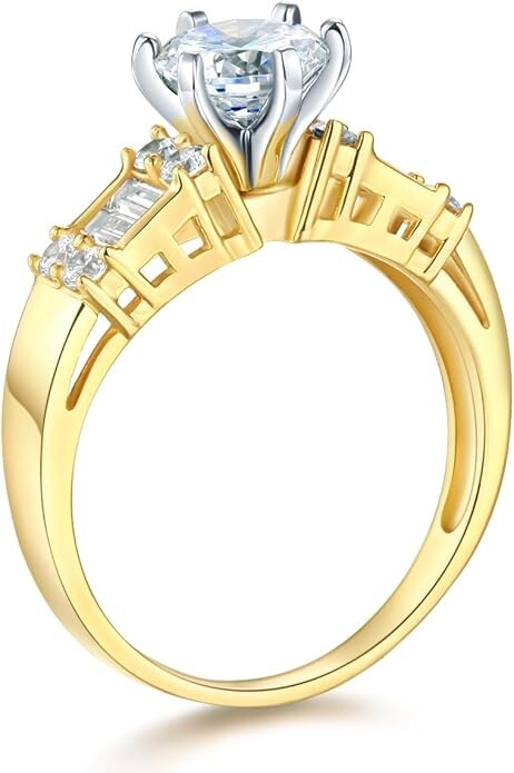 2.75 Ct Round 14K Yellow Gold Created Diamond Engagement Ring Set Matching Band