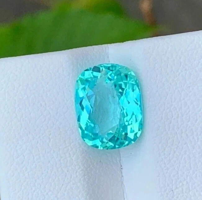 10.20 Ct+ Certified Cushion Natural Paraiba Tourmaline Neon Blue Loose Gemstone