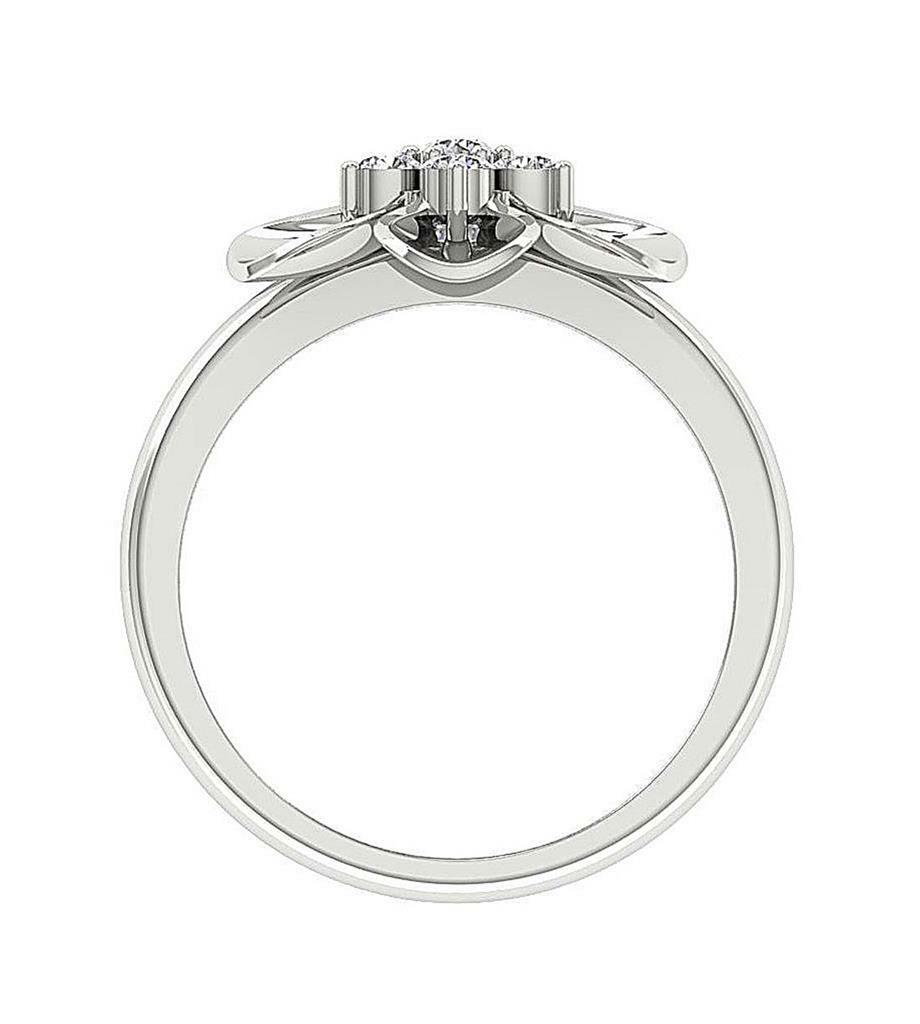 Right Hand Ring Natural Round Cut Diamond I1 G 0.50 Ct 14K Solid Gold Prong Set