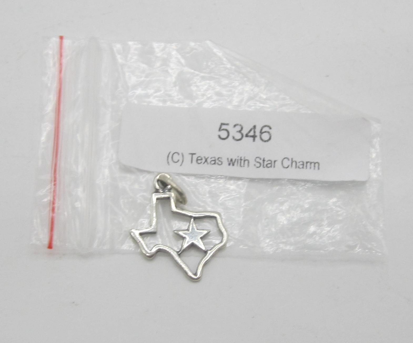 Texas With Star Sterling Silver Charm/Pendant, New