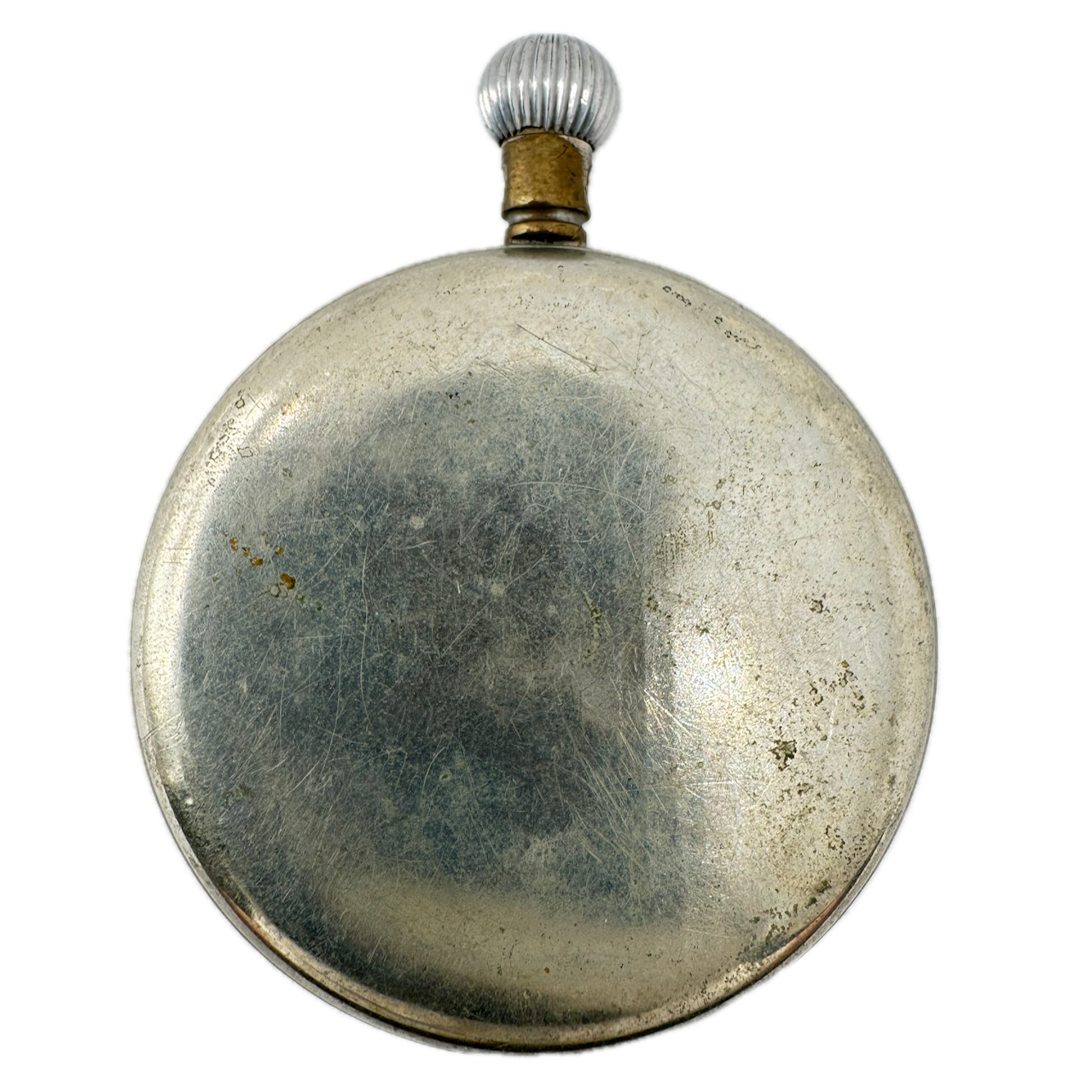 Vintage 50.5mm Military WWII 15 Jewels Mechanical Pocket Watch 19H Swiss Silver