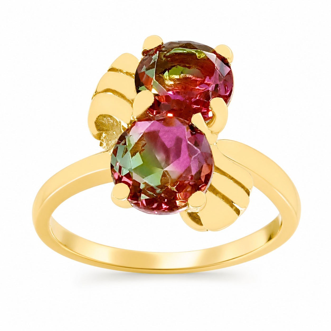 LAB CREATED 3.68 Cts TOURMALINE RING 10K SOLID YELLOW GOLD – NWT – MADE IN USA