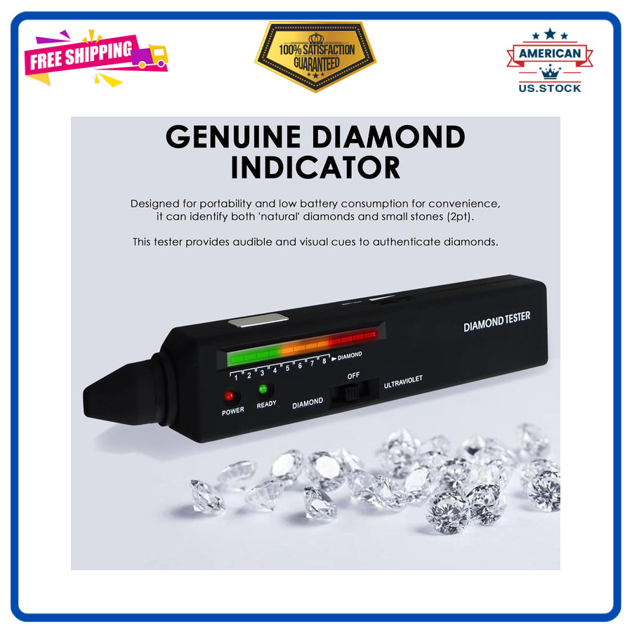 Diamond Tester Professional Diamond Tester Pen with UV Light, Jewelry Gem Tester