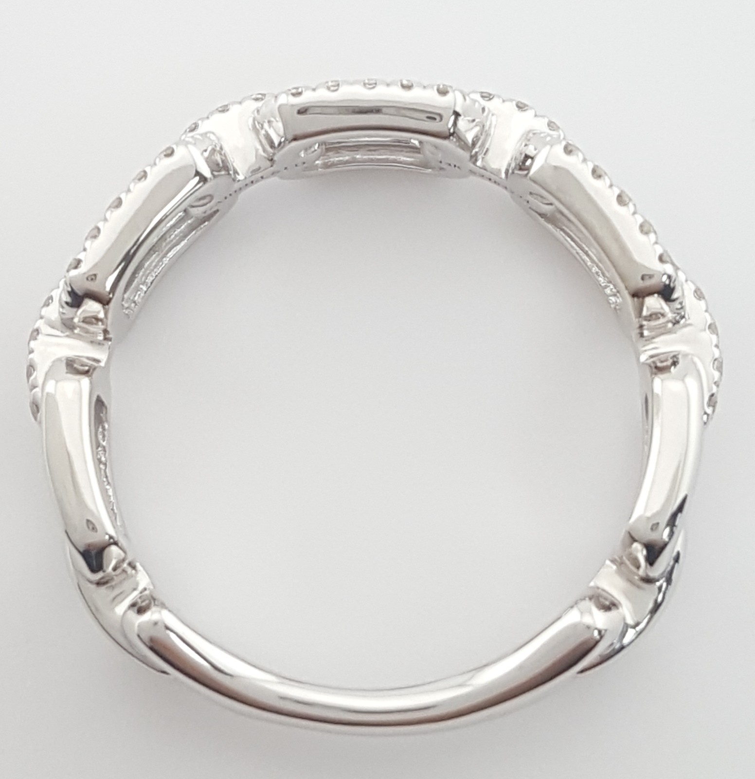 Gabriel & Co. Round Pave Diamond Link Band Ring 0.35 ct 14k Rtl $1,975