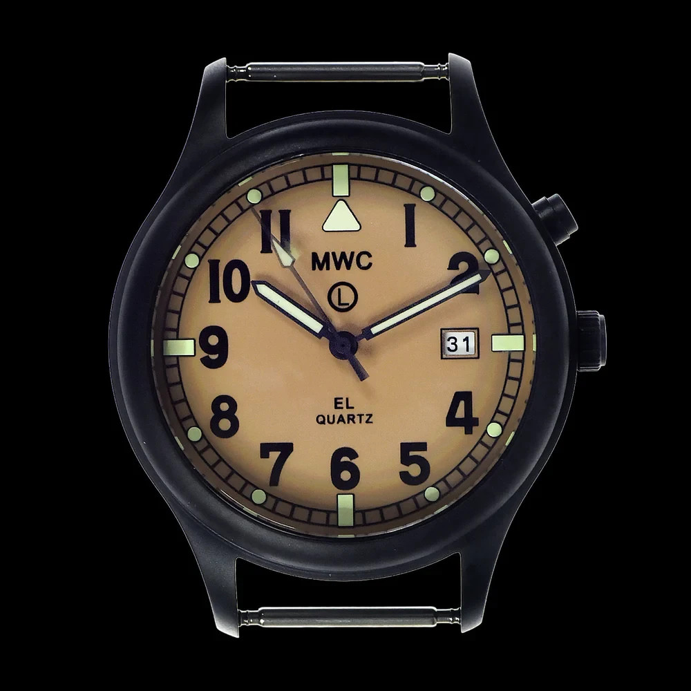 MWC G10EL Black PVD Steel General Service Watch Electroluminescent (EL) Backlit