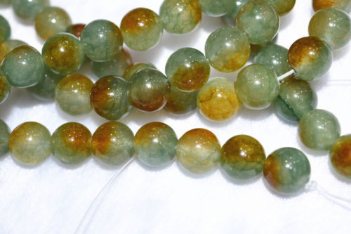 Natural 10mm Myanmar multicolor Jade round gemstone loose beads 15″ AAA