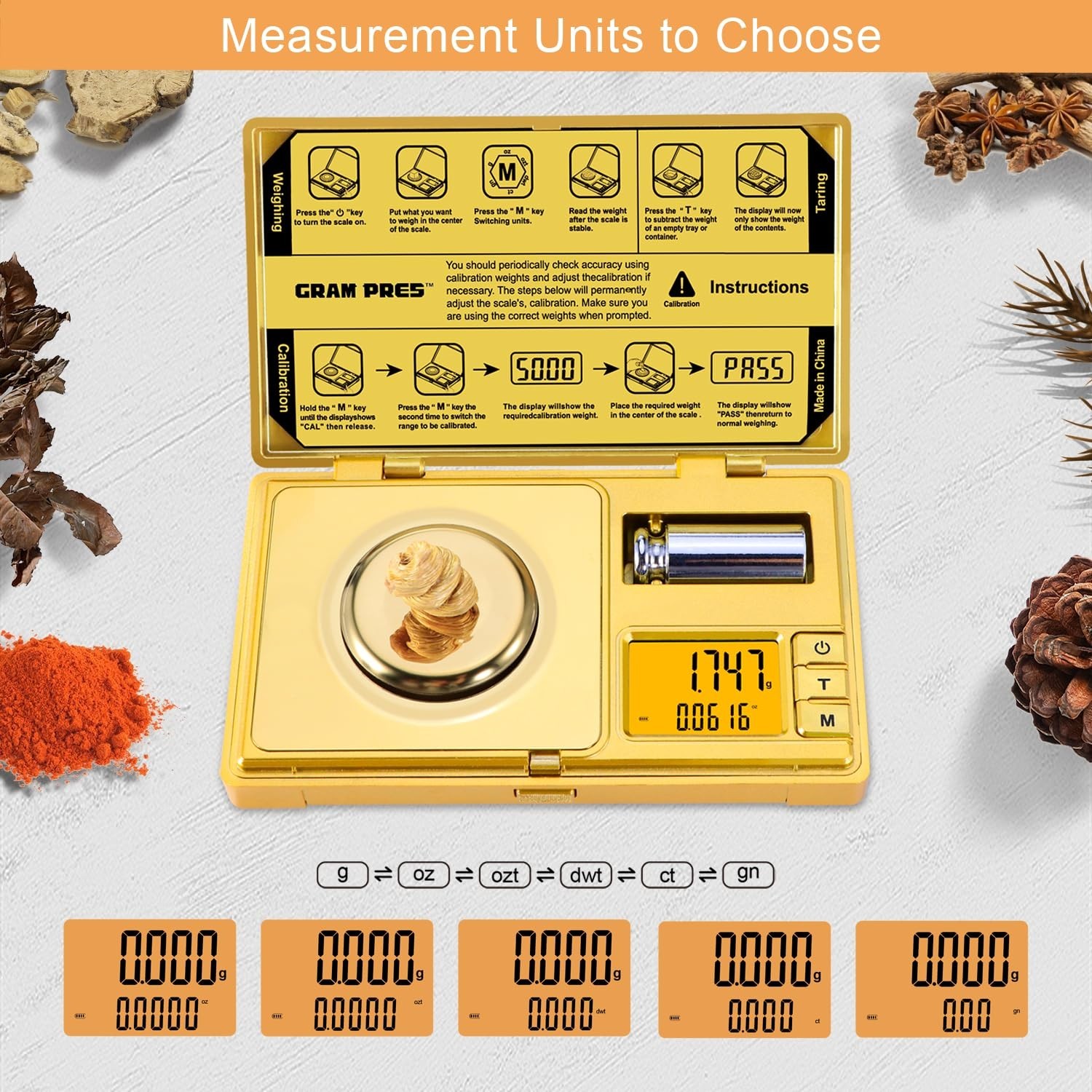 Mini High Accuracy Milligram Scale with Tare Function & 10- – 50g