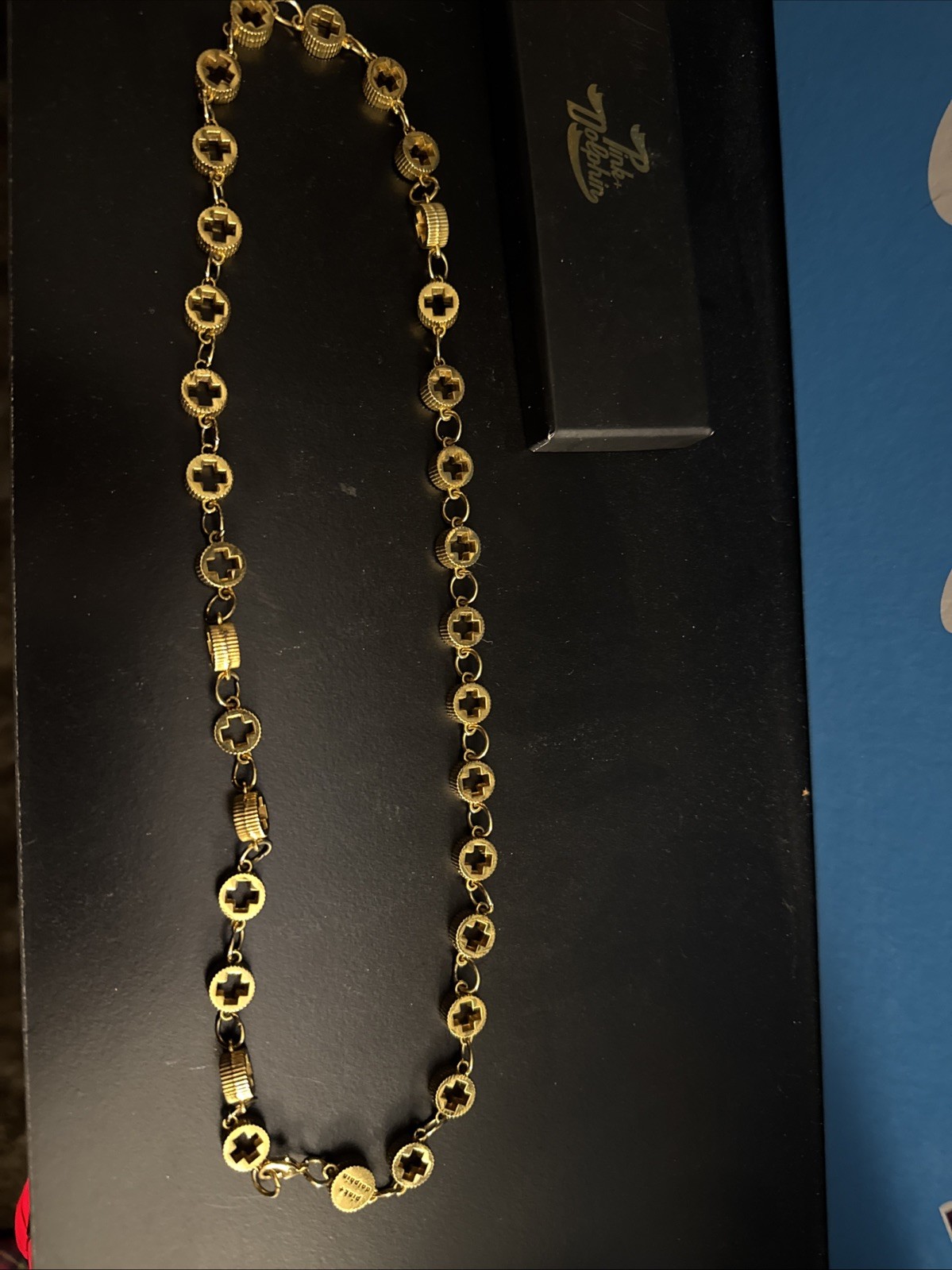 Pink Dolphin 24k Gold Plated Pendant Necklace 18 Chain Limited Edition New
