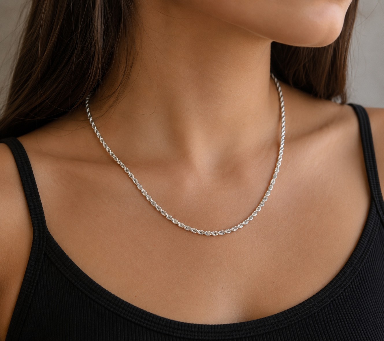 *REAL* Authentic Genuine Solid 925 Sterling Silver Rope Chain Necklace 2mm Italy