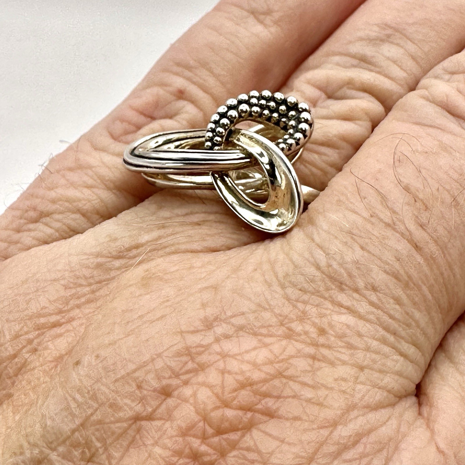 Lagos Caviar Sterling Silver Pirouette Ring Size 7