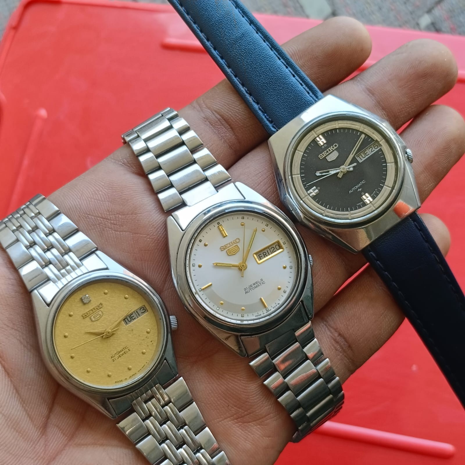 Lot of 3 Seiko 5 Automatic Watches 7009-3041 7019-6081 7009-8830 Vintage Men’s