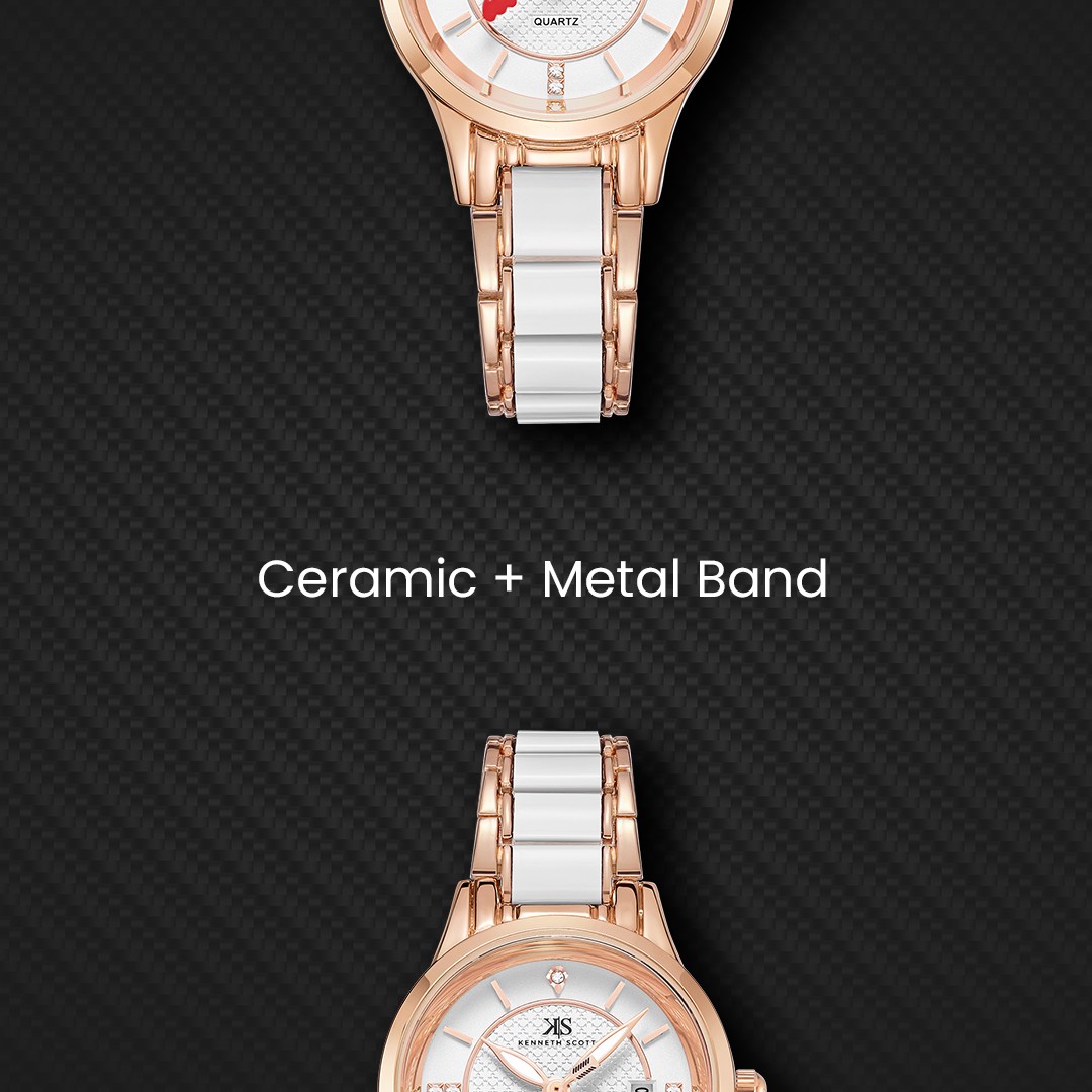 Kenneth Scott Women’s Analog Watch | White Dial, 30mm, 30 m (3 ATM)