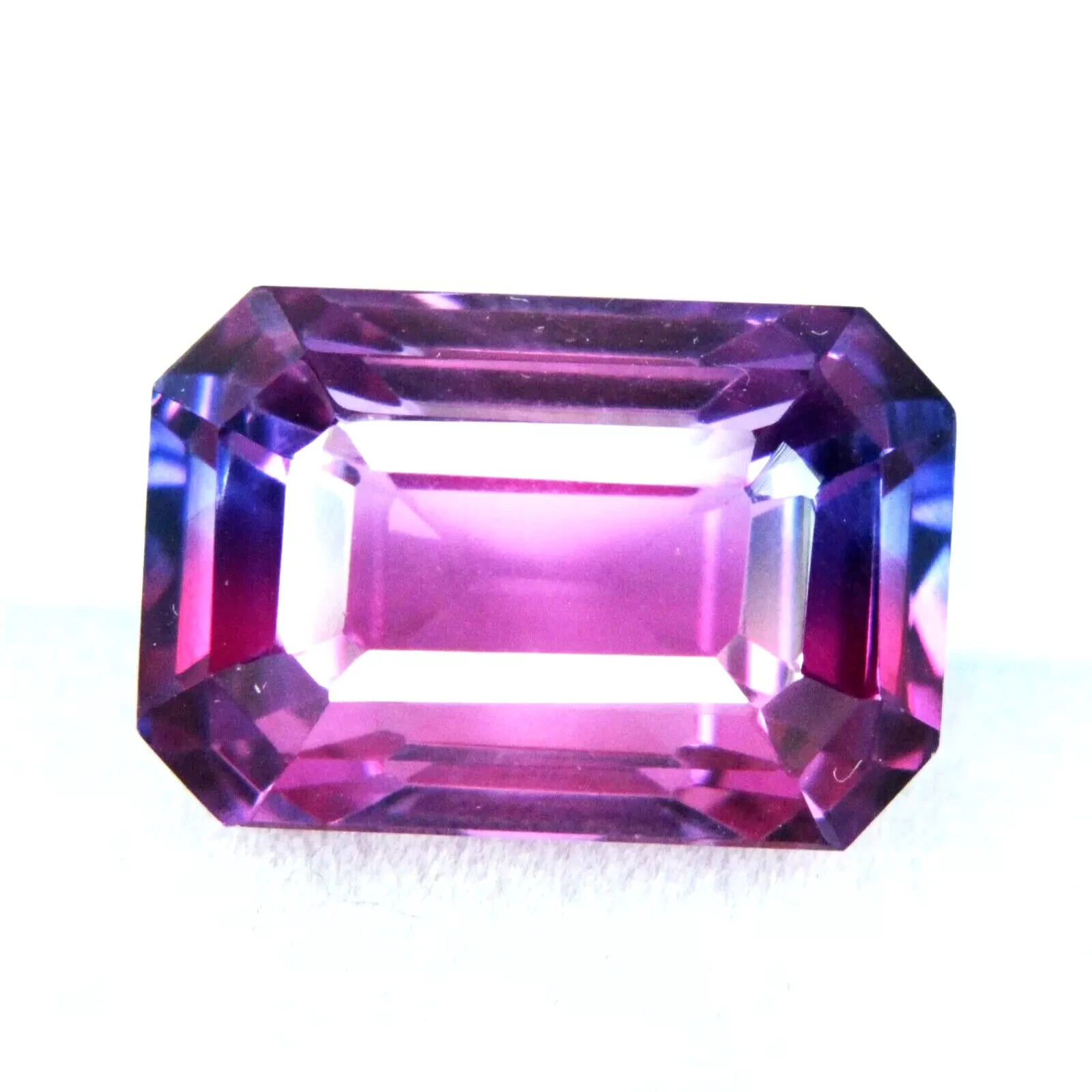 Bi-Colour Sapphire Eye Clean 16-18Ct Natural Emerald Cut Certified Gemstone