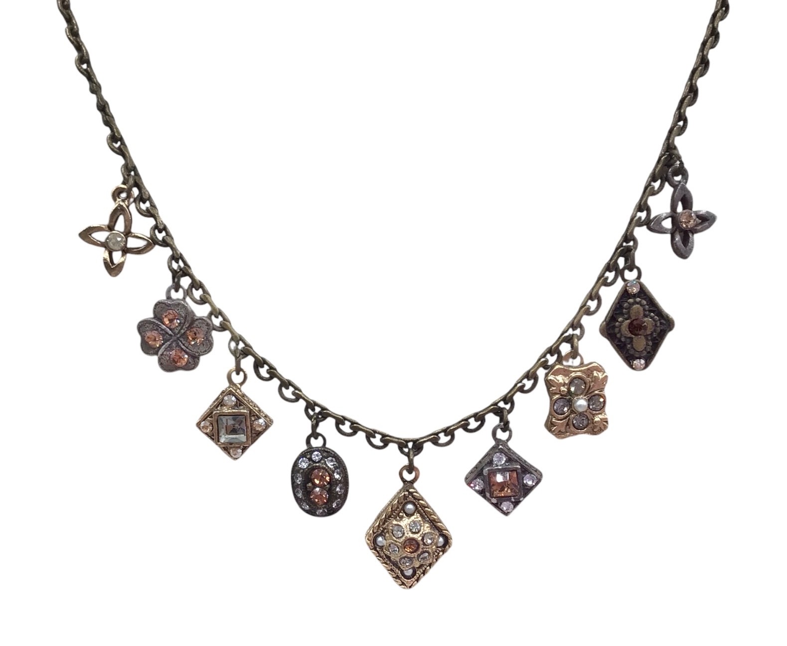 Sweet Romance Gothic Victorian Charm Necklace 17”, Vintage Antique Style