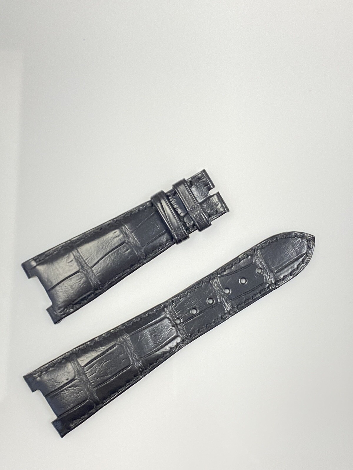 Genuine Patek Philippe Black Alligator Leather Band Strap 25 mm x 18 mm