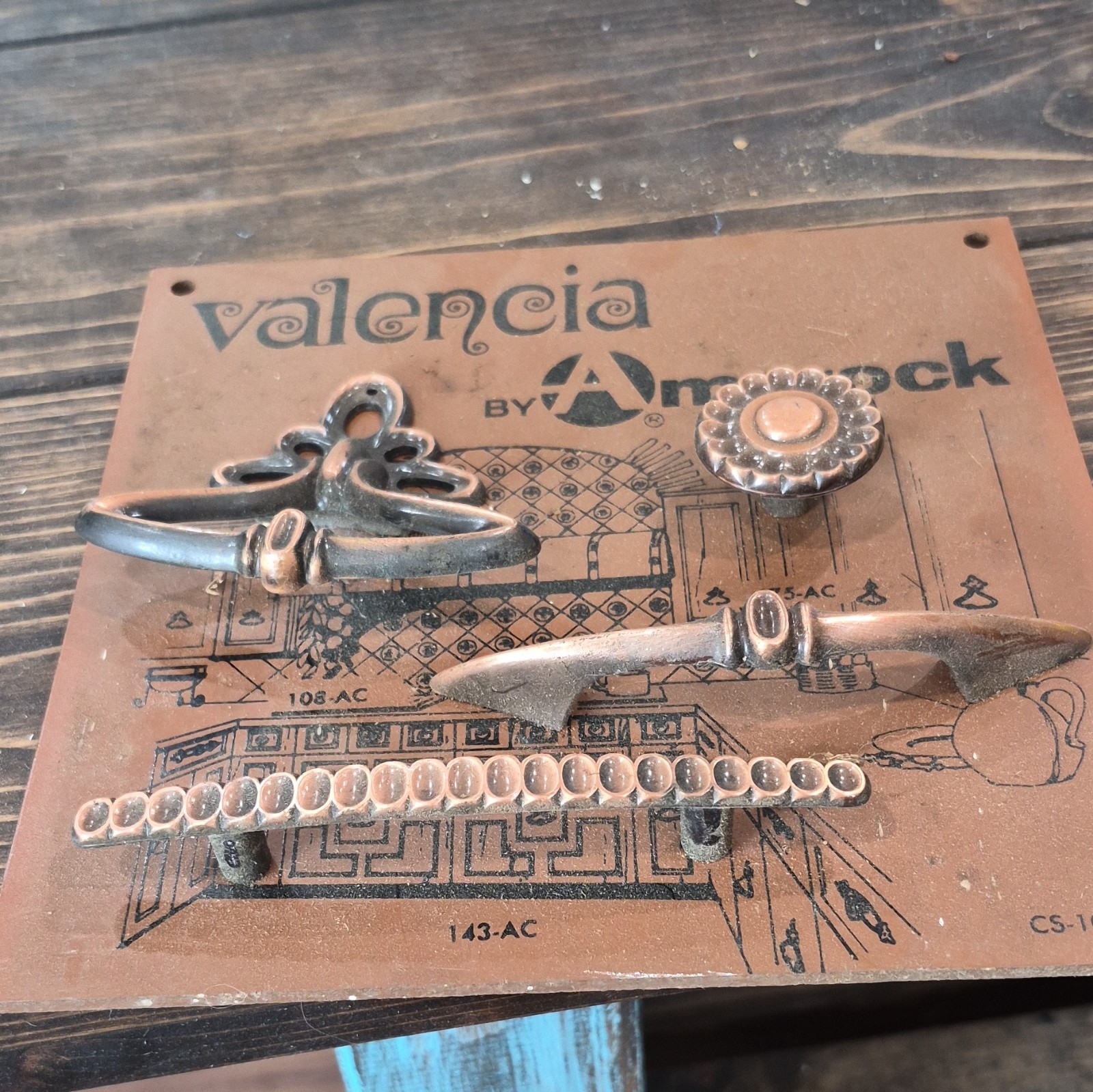 Amerock Valencia Bronze Metal Cabinet Hardware Mixed Lot Pulls/Knobs 4pc
