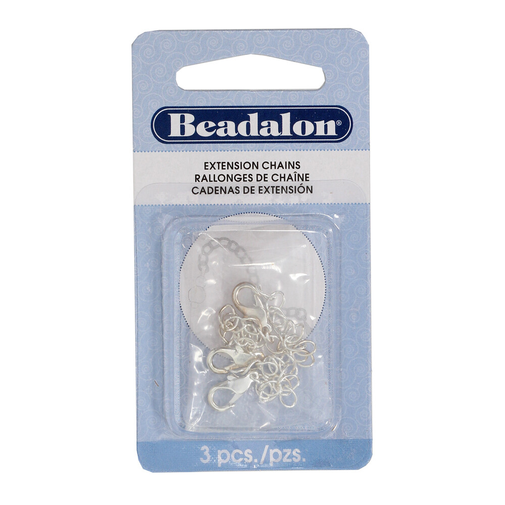 Beadalon® Extension Chains with Lobster Clasps 50.8mm Silver Plated 3 pieces