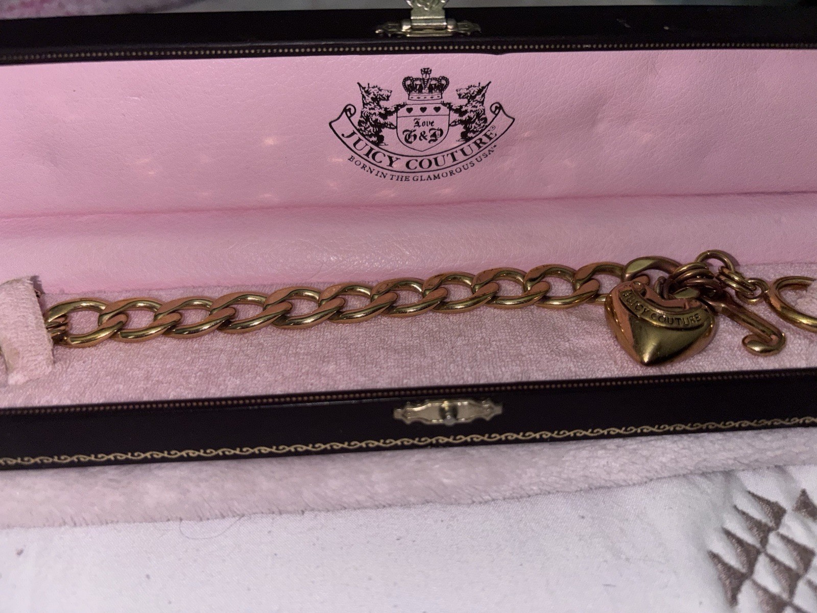 Juicy Couture Starter Charm Bracelet – Puffy Heart Gold toned – with box