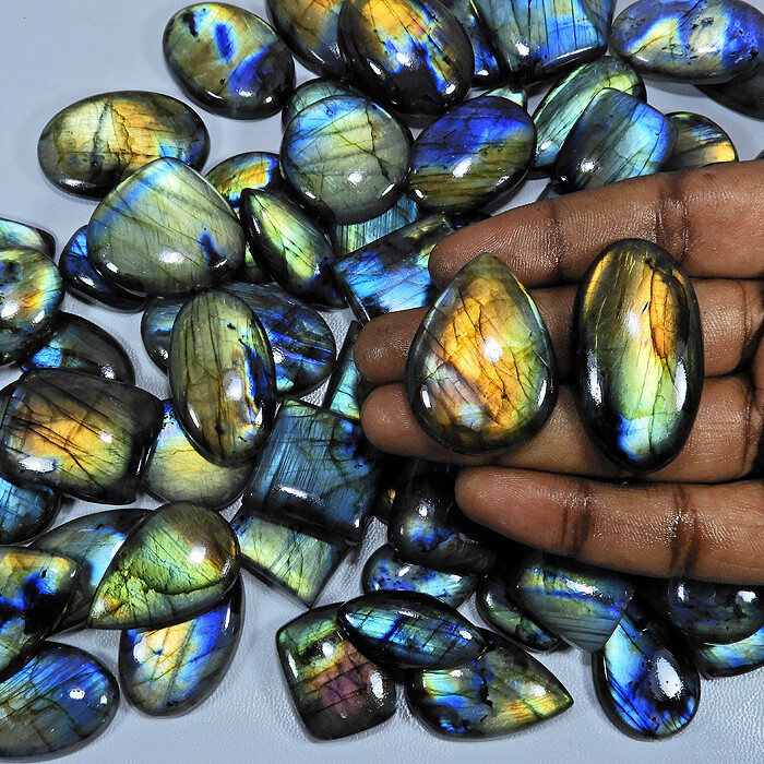 Natural Labradorite Multi Flash Mix Shape Cabochon Loose Gemstone Wholesale Lot