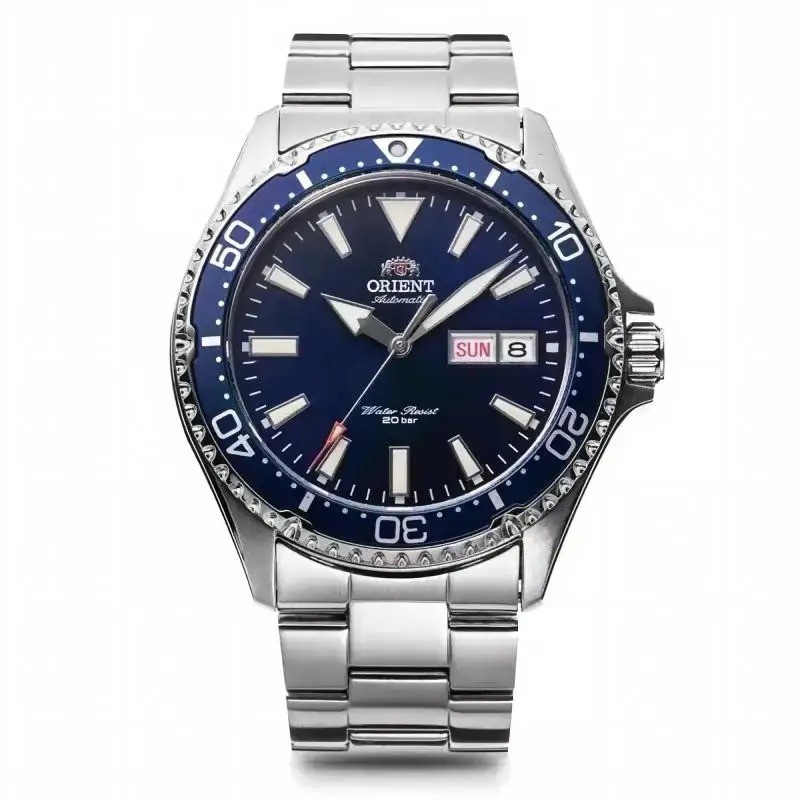 Orient Men’s Automatic Dive Watch 20Bar Water Resistant Luminous Day Date Steel