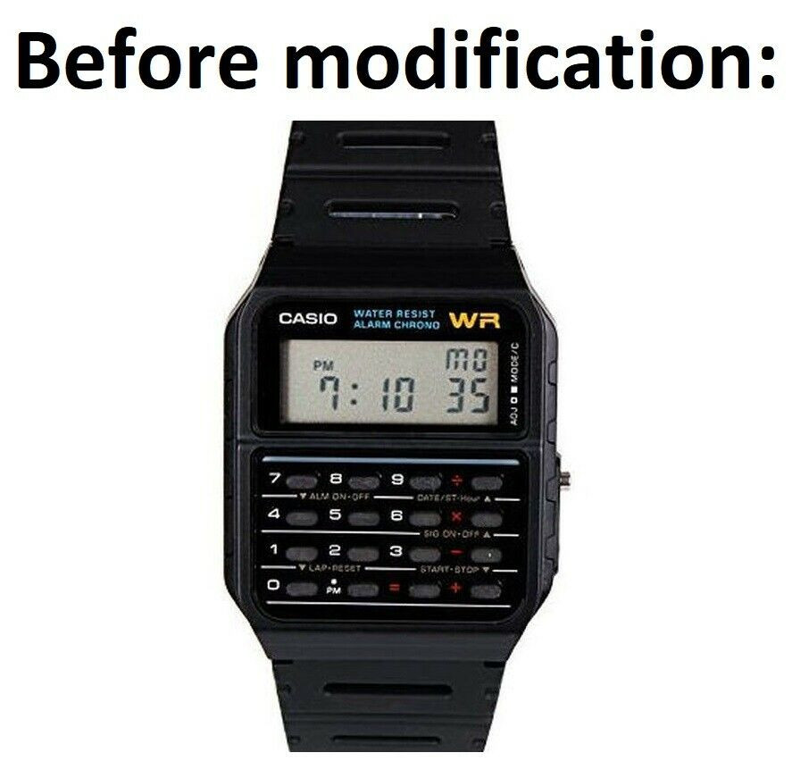 Casio Calculator Watch with Blue Screen Mod (CA-53W-1ER)