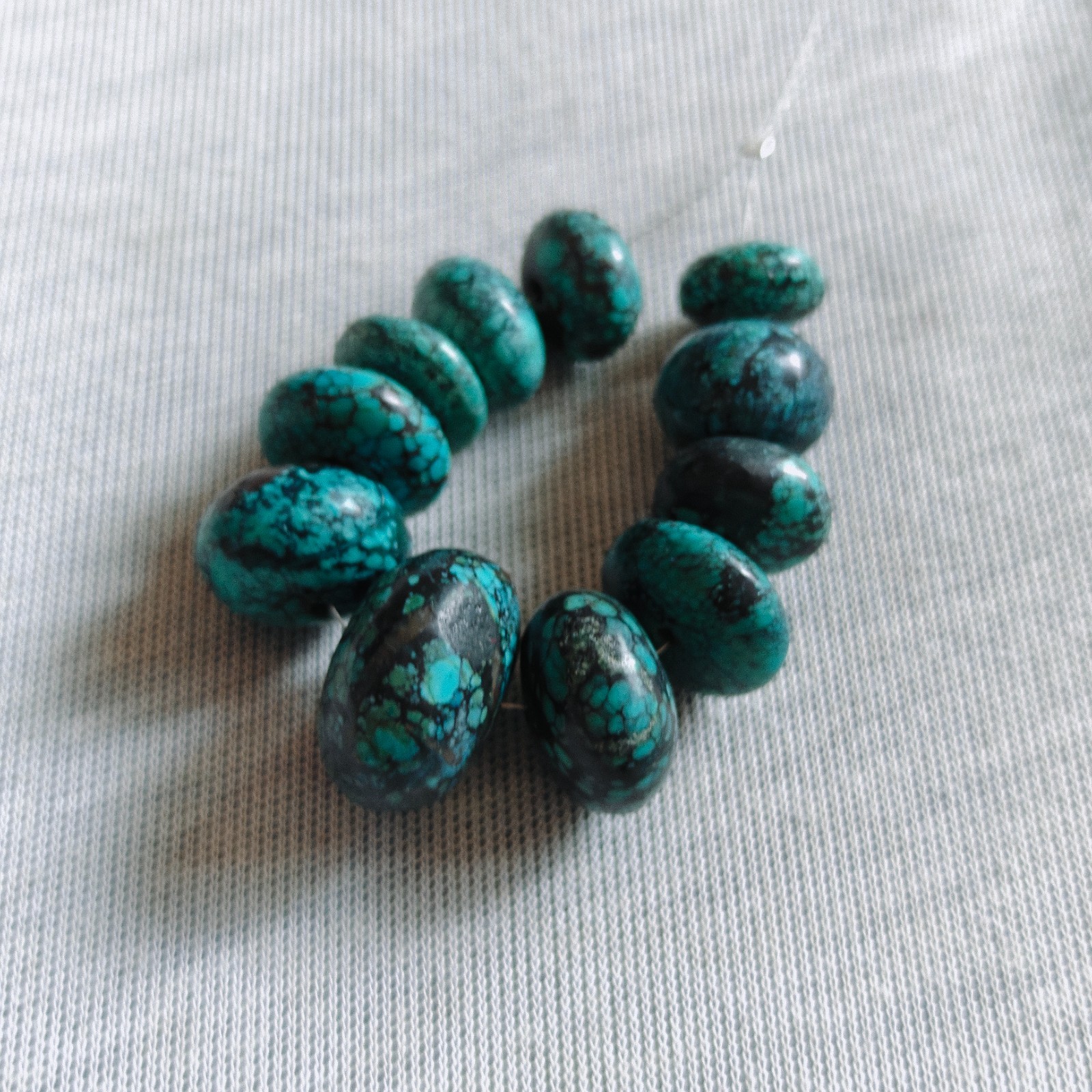 Natural Tibet Turquoise Rondelle Beads Genuine Gemstone for Jewelry Making