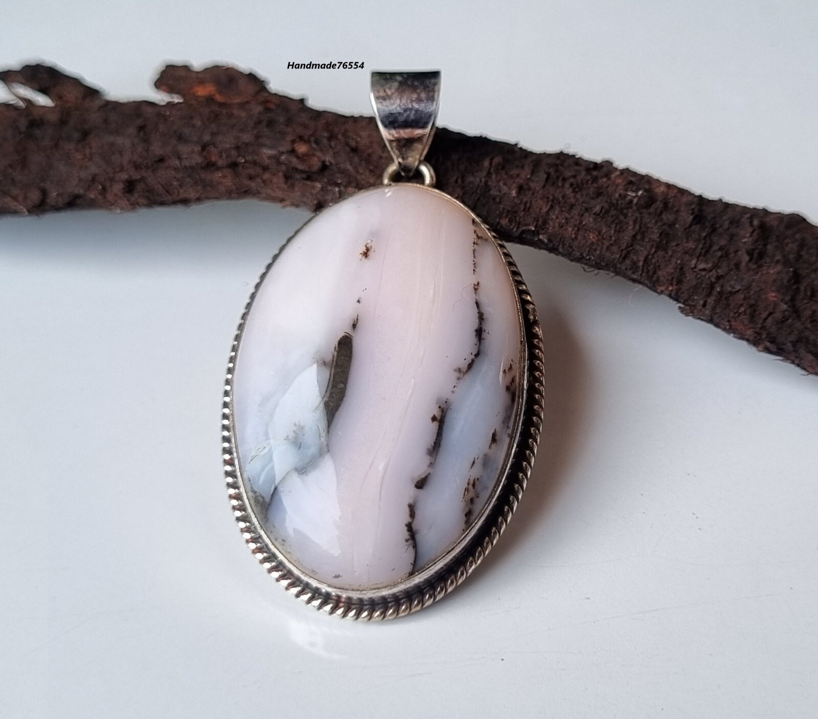 Oval Zebra Jasper Pendant 925 Sterling Silver Handmade Jewelry Gift Item PG468