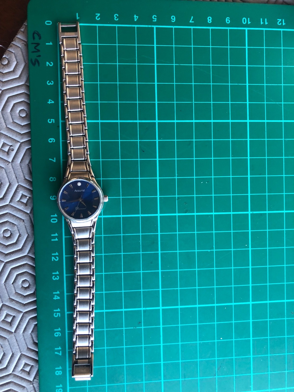 Ladies ACCURIST Diamond Watch, Blue Dial, New Battery Running