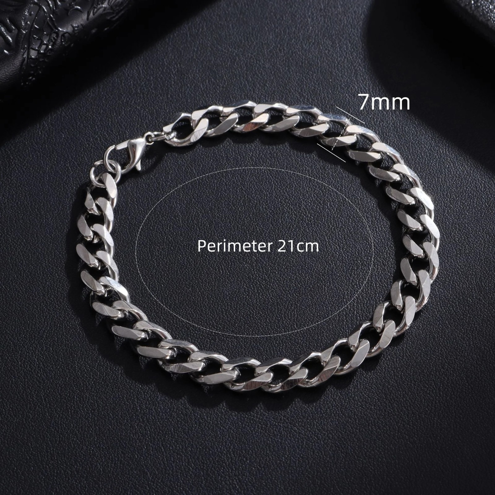 Men’s Chain 3/5/7/9mm Stainless Steel Bracelet Silver Curb Cuban