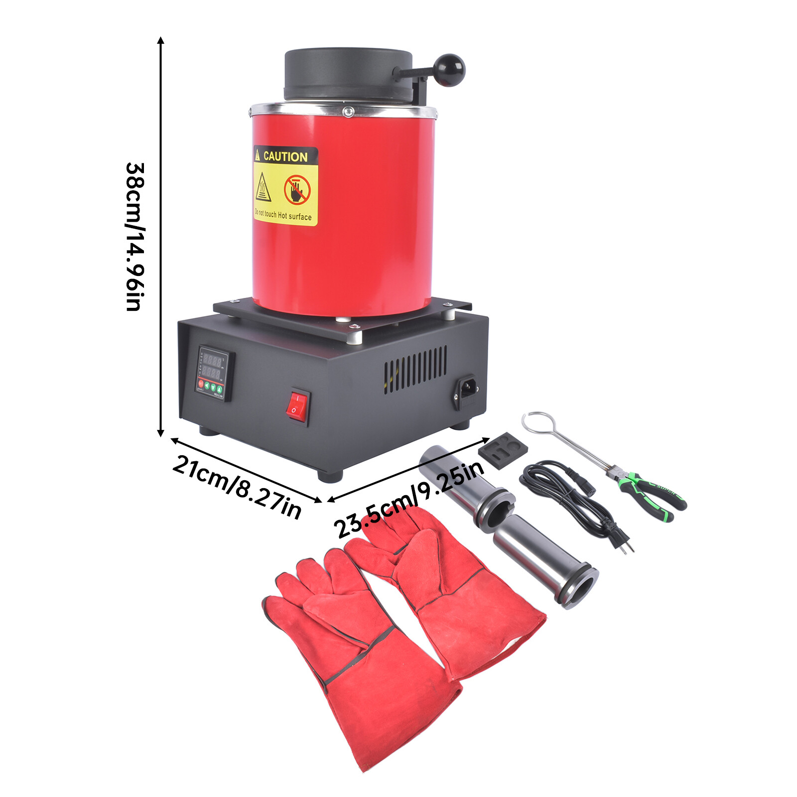 2+3KG Gold Melting Furnace 1150°C/2102°F Small High-Temperature Casting Furnaces