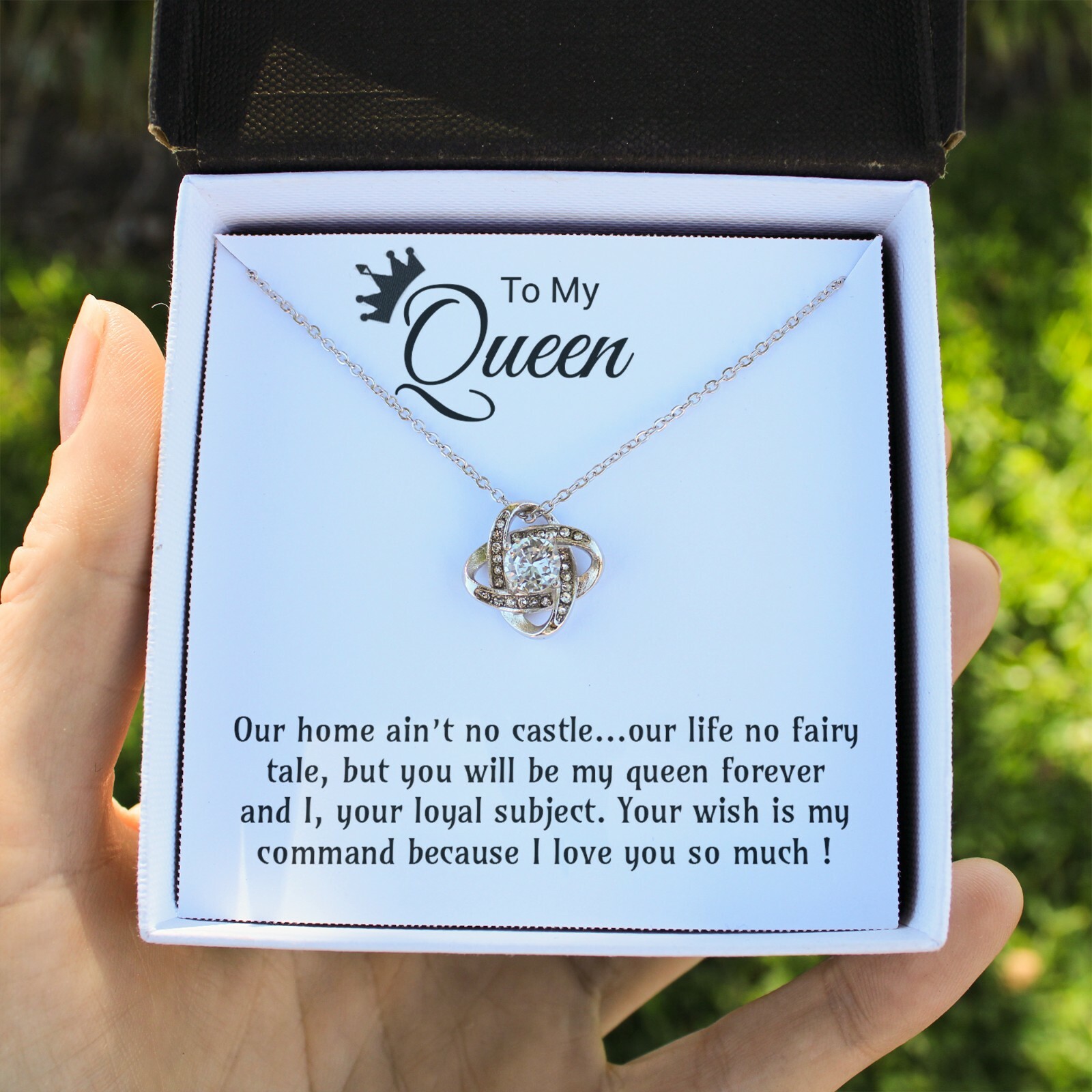 To My Queen Necklace, Birthday Gift for Wife from Husband, Mother’s Day