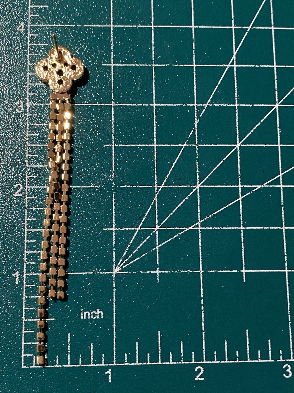Gold /Black Clover Tone Drop/Dangling Tassel Clear Rhinestones Earrings NWT
