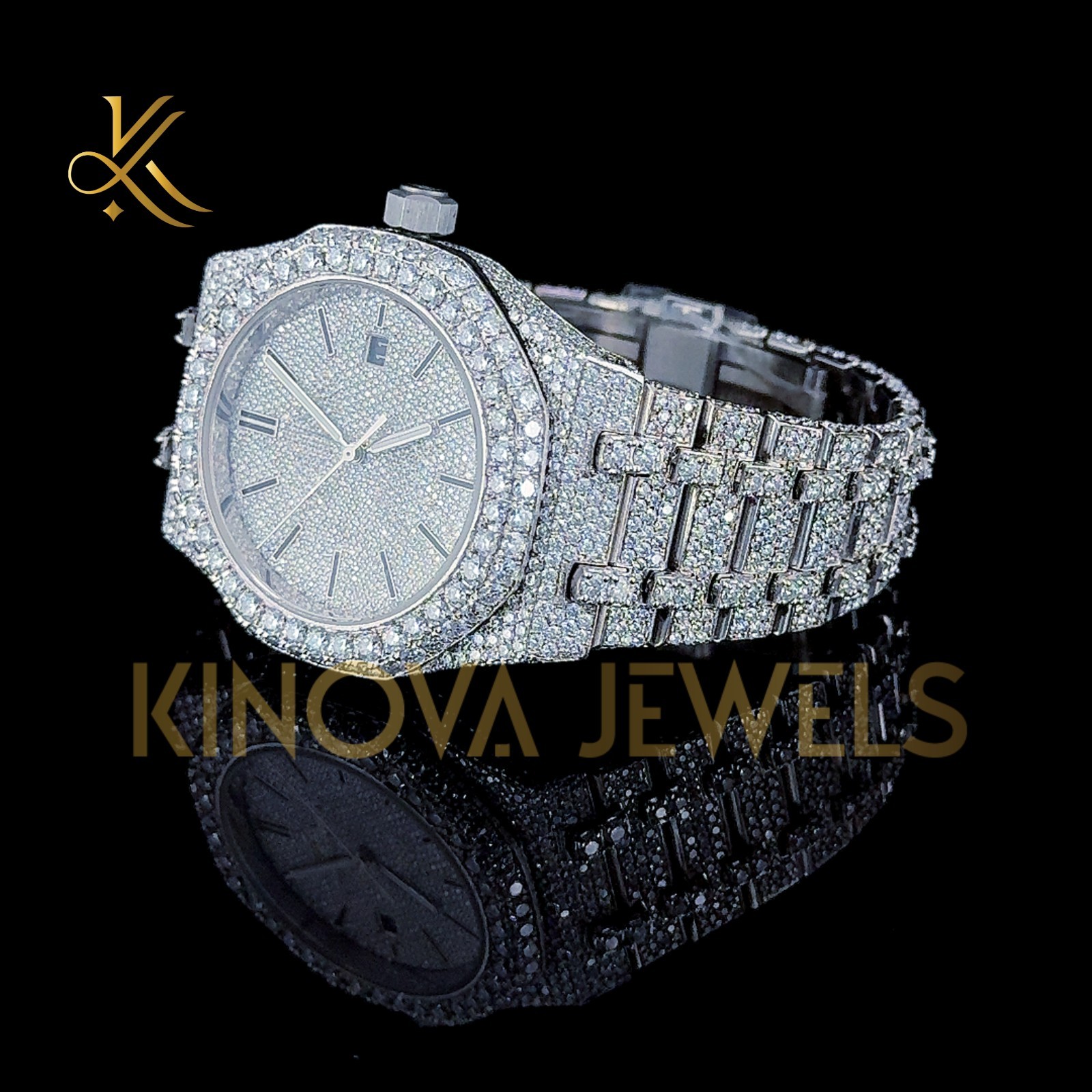 VVS1 Moissanite Diamond Iced Out Luxury Watch Bling Hip Hop