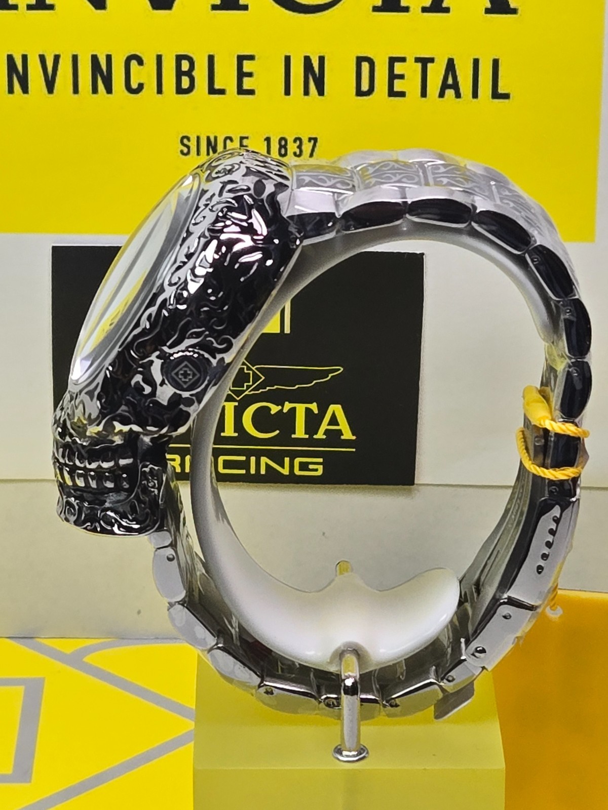 Invicta Artist Skull Automatic Mens Watch 50.5mm Skeletonized Steel & Black NEW