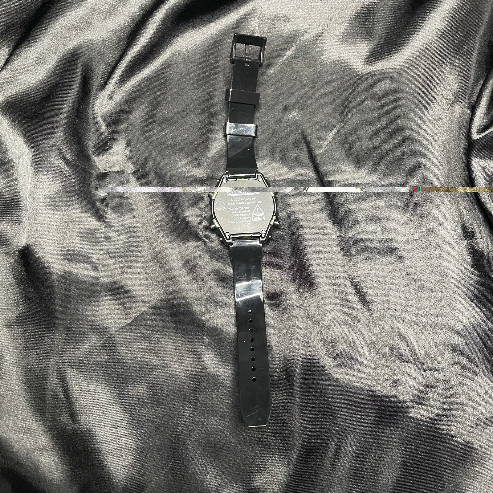 Accutime Minecraft Unisex Kids Digital Quartz Watch Multicolor Dial Black Strap