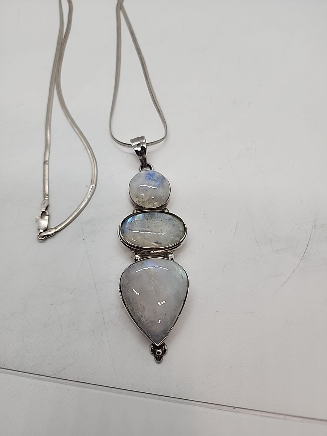 Moonstone Dbl Gem 925 Sterling Silver Pendant