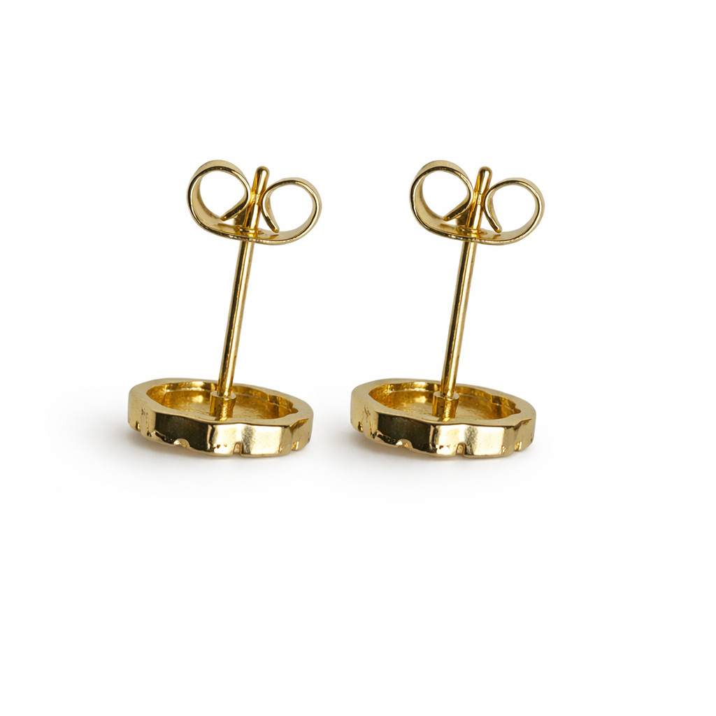 1/200 14K Yellow Gold Oro Overlay Nugget Earrings Women Ladies Men mm in