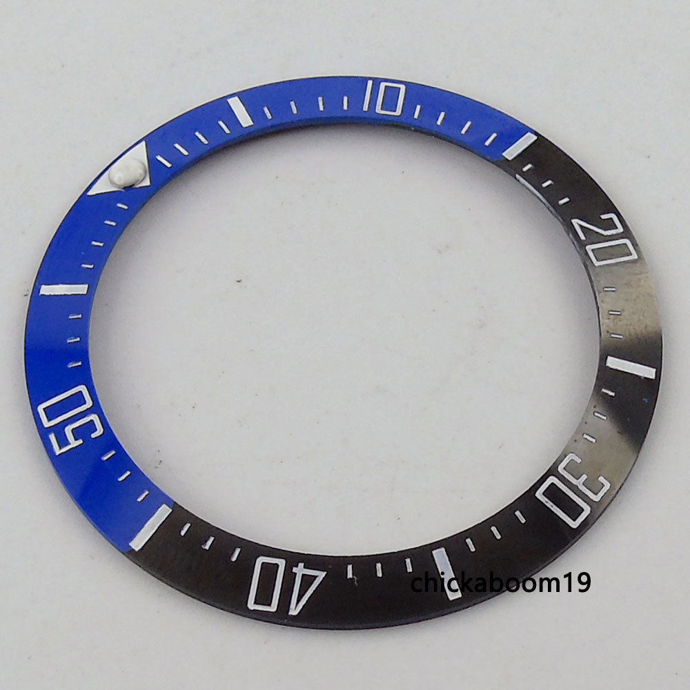 New 39.7mm black blue ceramic bezel white marks insert fit for SEA men’s watch