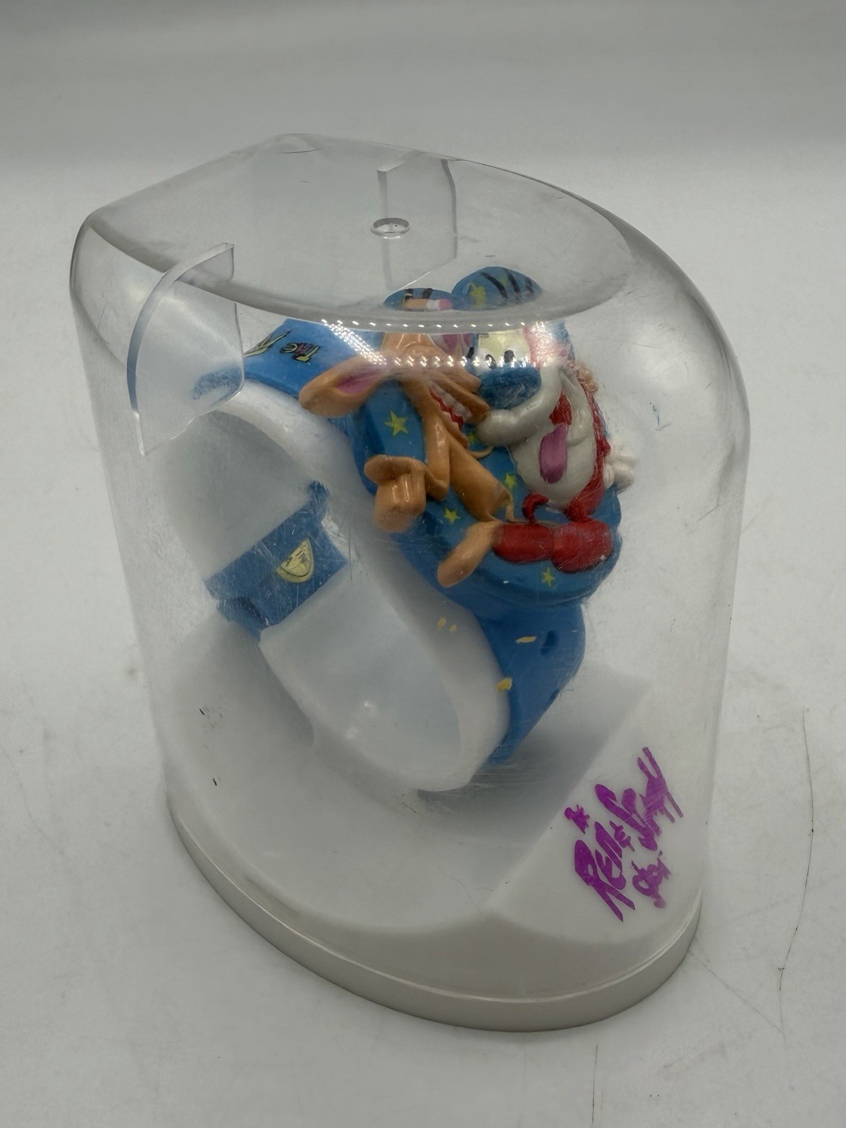 The Ren & Stimpy Show Vtg Digital Watch Figure New Blue Rubber Wristwatch
