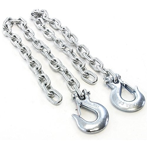 3/8 Inches x 35 Inches Safety Chain for Towing with Slip Hook 17,000 LB