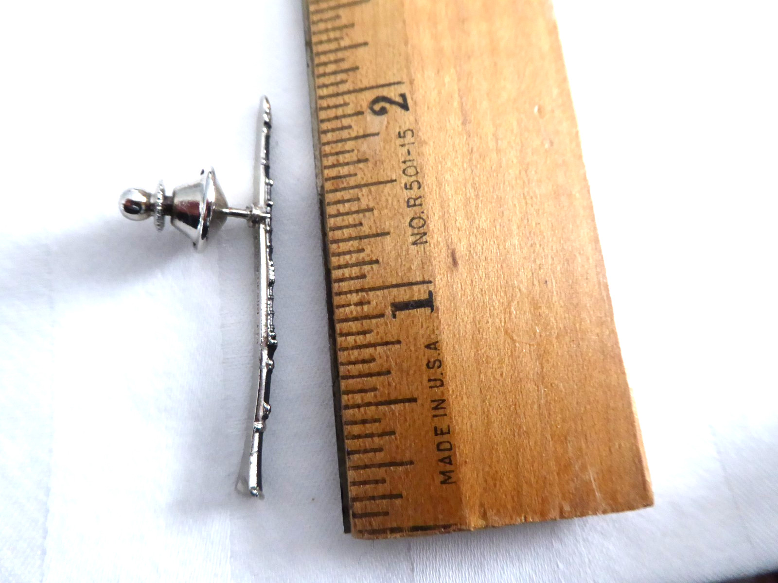 CLAIRINET PIN – Future Primitive Lapel Pin Miniature Silver Tone Black Enamel