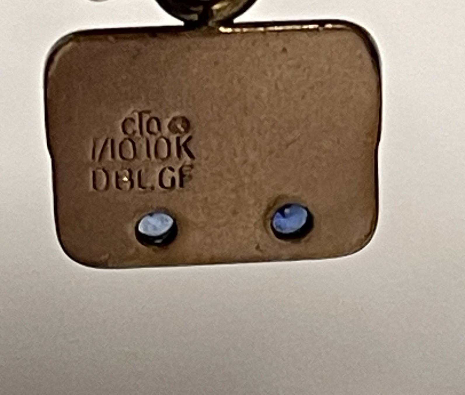 Vintage GTE Charm Gold Filled w/Blue Stones 1/10 10K DBLGF