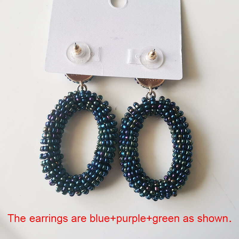 New SUGARFIX Beads Oval Drop Earrings Gift Fashion Women Party Holiday Jewelry