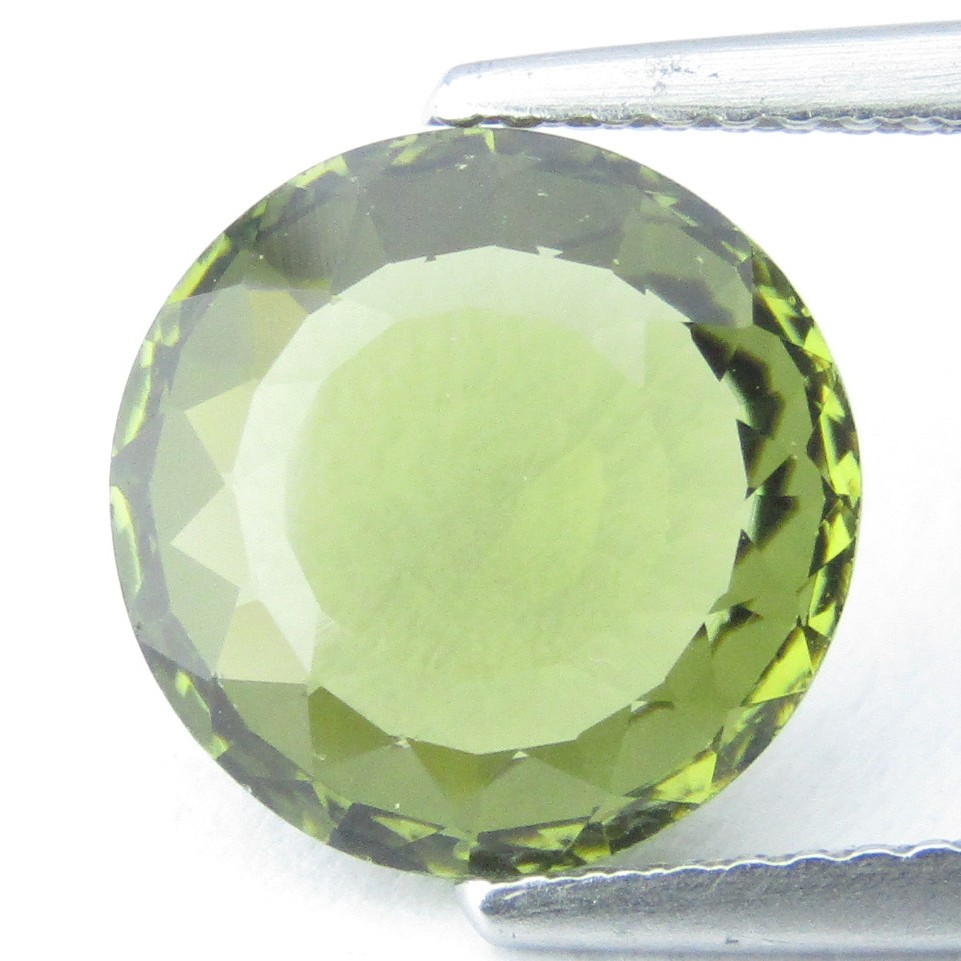 3.34Cts Gorgeous Natural Greenish Yellow Tourmaline 10.4mm Round Shape Loose Gem