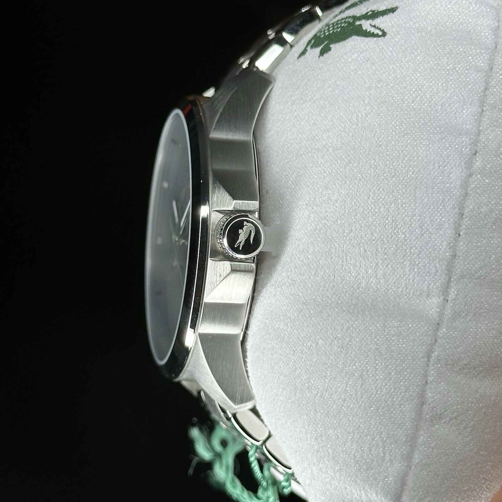 Lacoste Analog Quartz Wristwatch Stainless Steel Bracelet Black Dial Round