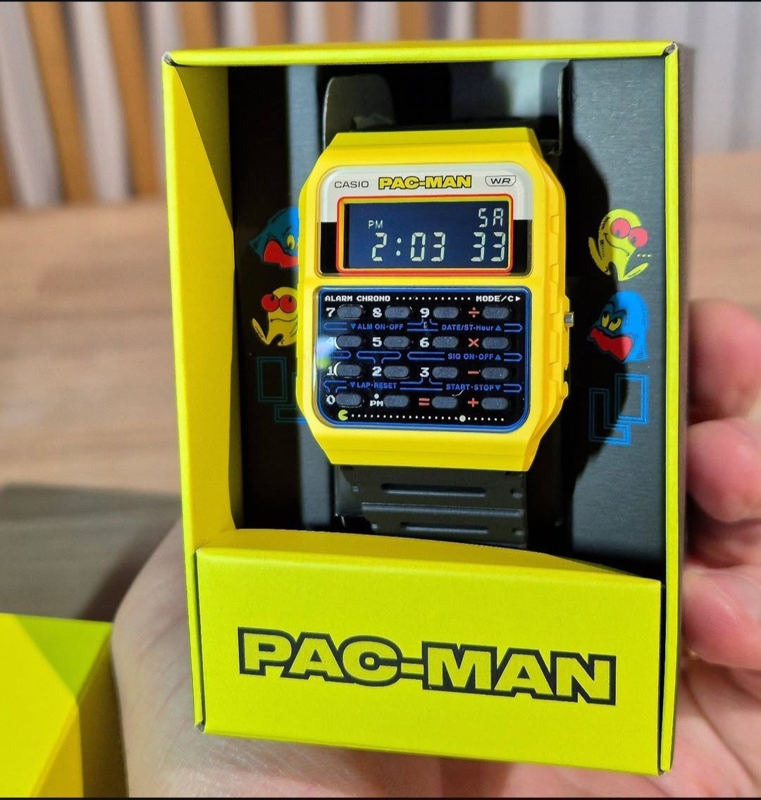 Casio x PAC-MAN CA-53WPC-1B Limited Edition Calculator Watch – New