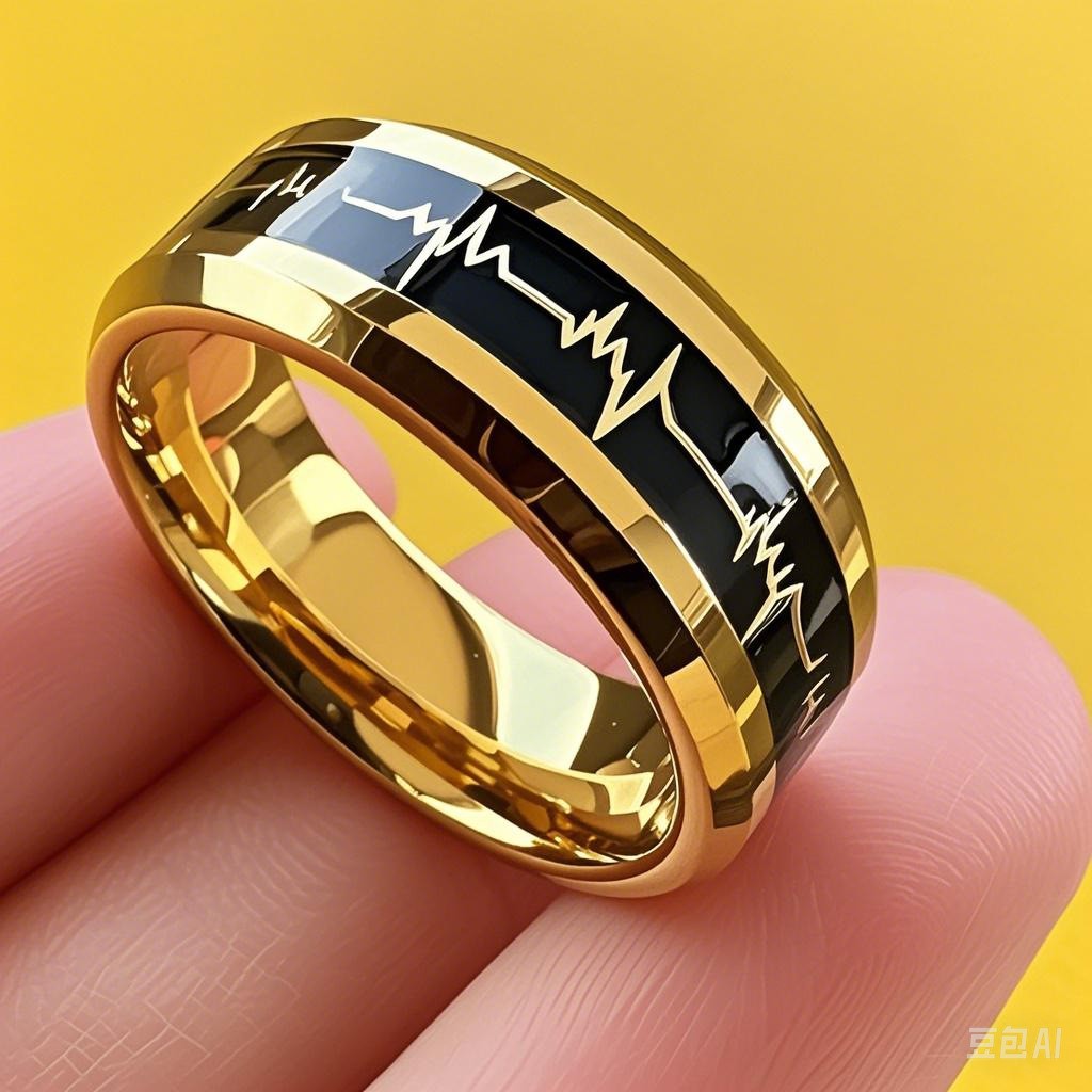 8mm Men/Women Stainless Steel Ring,Gold Heartbeat EKG Jewelry 7-13mm new