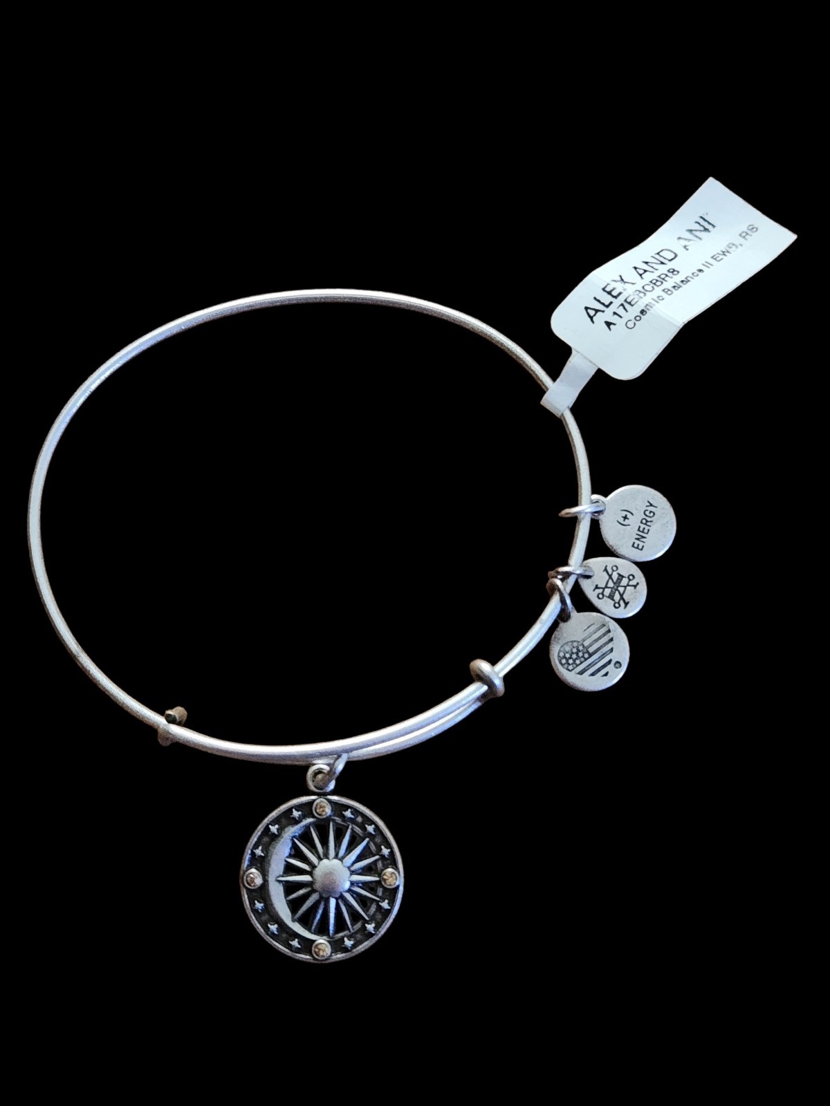 NWT Alex And Ani Cosmic Balance Rafaelian Silver Expandable Bangle Bracelet